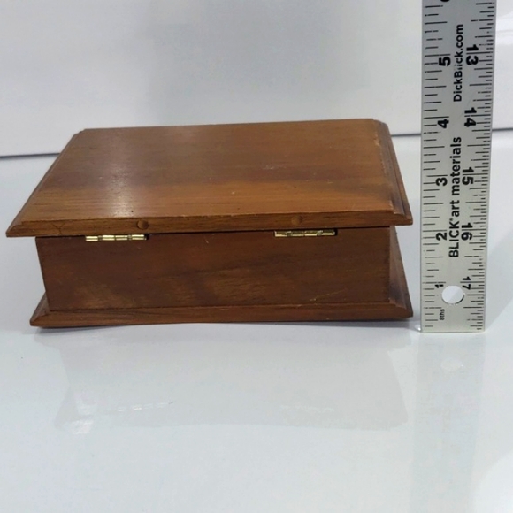 Vintage Centurion Wooden Jewelry Box, Ivory Velvet,Mirrored - Picture 8 of 12